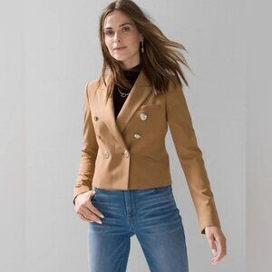 Cropped Tan Studio Blazer WHBM